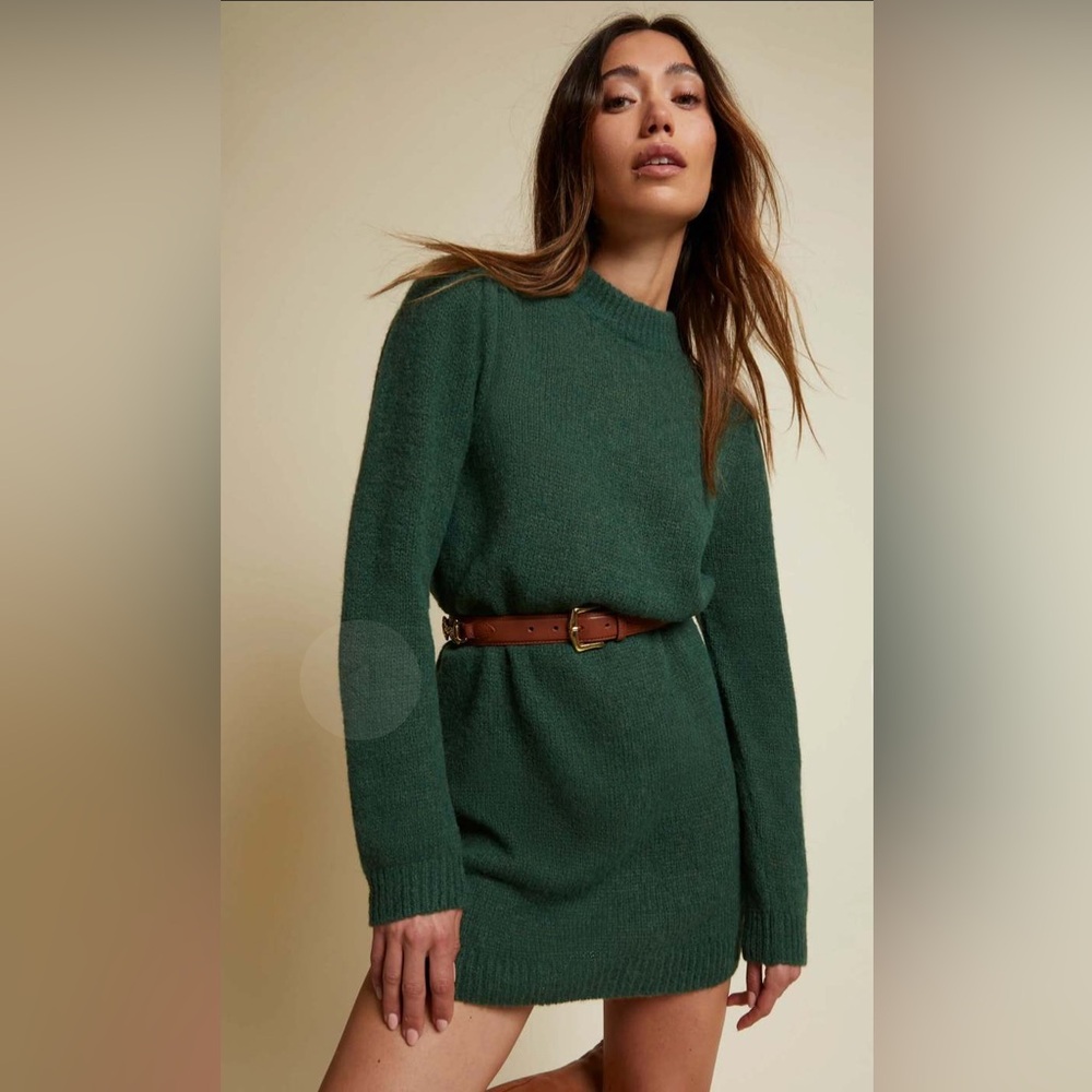 Nation LtD Shane sweater dress - forest green XS